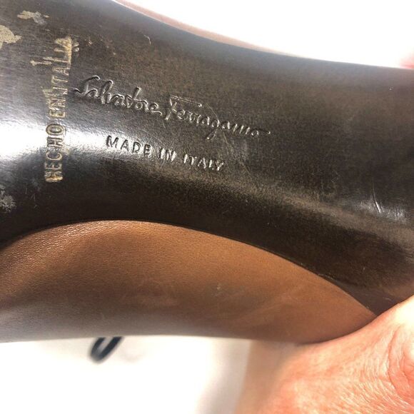 SALVATORE Ferregamo Brown Leather Lace Up Shoe Boots Size 6 C (Narrow) - Picture 9 of 14